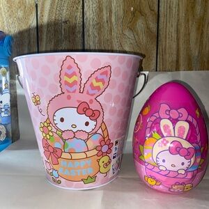 Hello Kitty Pink Easter Bucket and Egg Set